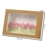 One94Store Tulip LED Night Lamp Pre-Assembled Battery-Operated - Square Shape with 19 Artificial Tulip Flowers, Soft Ambient Light for Bedroom, Living Room, Birthday & Gifts |(Pink) - Fast Shipping to USA & Canada - Image 2