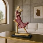 Xtore Elegant Dancing Couple Figurine | Resin Home Decor Accent | Luxury Art Piece for Living Room, Dining Room, or Entryway | Romantic and Graceful Design - Fast Shipping to USA & Canada - Image 3