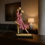 Xtore Elegant Dancing Couple Figurine | Resin Home Decor Accent | Luxury Art Piece for Living Room, Dining Room, or Entryway | Romantic and Graceful Design - Fast Shipping to USA & Canada - Image 2