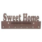 JaipurCrafts Sweet Home Designer Wooden Key Holder with 7 Hooks (29.50 cm x 12 cm x 5.08 cm, Brown) Pack of 1 - Fast Shipping to USA & Canada - Image 4