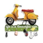 Webelkart Premium Scooter Shape and Life is A Journey Wooden Printed Key Holder for Home and Office Decor- Home Decor Items for Wall (Multi, 10 x 10 inches) - Fast Shipping to USA & Canada - Image 4