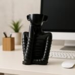 Xtore Modern Abstract Black Resin Figurine | Contemporary Art Piece | Unique Home Decor for Living Room, Office, or Gallery | Sleek and Stylish Design - Black - Fast Shipping to USA & Canada - Image 2