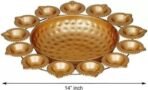 Webelkart Gold Polish Diya Shape Flower Decorative Urli Bowl for Home Handcrafted Bowl for Floating Flowers and Home,Office and Table Decor- Diwali Decorations Items 1 L - Fast Shipping to USA & Canada - Image 2