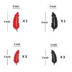 Sehaz Artworks 'Feathers' Decal (Wooden, 16 cm x 5 cm x 0.3 cm, Red and Black, Set of 8) - Fast Shipping to USA & Canada - Image 3