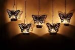 JaipurCrafts Decorative Aluminum Hanging Butterfly Tealight Hanging Candle Holders Combo Pack (Pack of 4), Metal - Fast Shipping to USA & Canada - Image 2