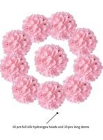 VRB DecTM (Pack of 10) Hydrangea Silk Fake Flowers Heads with Stems Artificial Flowers for Decoration Wedding Home Party Shop Baby Shower, Room Decor for Bedroom Aesthetic [WiITHOUT VASE] (Baby Pink) - Fast Shipping to USA & Canada - Image 4