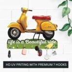 Webelkart Premium Scooter Shape and Life is A Journey Wooden Printed Key Holder for Home and Office Decor- Home Decor Items for Wall (Multi, 10 x 10 inches) - Fast Shipping to USA & Canada - Image 5