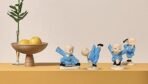Xtore Little Cute KUng Fu Monk Statue for Table Decor (Pack of 4, Blue) - Fast Shipping to USA & Canada - Image 3