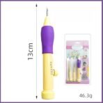 VRB Dec 1 Set Punch Needle Set for Beginners - 3 Needle Sizes Threader, Embroidery Pen with Instructions - DIY Craft & Embroidery Tool,Sewing, Knitting, Embroidery Needle Punch (1 Set --- Purple punch needle set for embroidery) - Fast Shipping to USA & Canada - Image 2