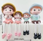 VRB Dec 4 Pcs Hanging Legs Showpiece Cute Boy & Girl,Toy Cute Couple Figurines/Leg Hanging Dolls For Home Decor/Decorative Items Valentine Gift For Girlfriend,Boyfriend (Model - 08), Multicolour - Fast Shipping to USA & Canada - Image 2