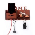 Sehaz Artworks Key Holder for Home Decor Stylish | Key Hangers for Wall | Wooden Key Stand for Wall (7 Hooks, MDF Brown) - Fast Shipping to USA & Canada - Image 3