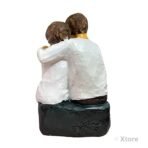 Xtore Beautiful Hand Painted Medium Size Resin Sitting Romantic Couple (Pack of 1, Black & White) - Fast Shipping to USA & Canada - Image 5