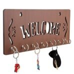 Sehaz Artworks Wooden Key Holder for Wall Slylish with 7 Hooks for Keys | Small_Welcome Design Key Stand for Home Decor Wall Decor Wall Room Decor Keys Stand - Fast Shipping to USA & Canada - Image 5