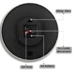 Sehaz Artworks Wall Clock for Living Room Stylish Latest | Traditional Wall Clock for Hall Big Size | Wall Watch for Living Room Stylish | Metal Dial - Silver 32x32 CM - Fast Shipping to USA & Canada - Image 4