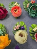 VRB Dec Plastic 12 Pcs Handmade Flower For Gift Packing,Wedding Trousseau Packing,Gift Packing,Flowers,Flower Bunch For Hamper,Tray,Gift Decor.(Multicolor) (12 Pcs - Design 7) - Fast Shipping to USA & Canada - Image 4