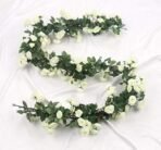 VRB Dec 1 Pcs Artificial Flower Vine Garlands Hanging Artificial Flowers for Decoration Small Peony Roses Garland (6 ft Long) Flowers Silk Peony Roses for Diwali/Ganpati/Christmas. (White) - Fast Shipping to USA & Canada - Image 4