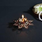 CraftVatika Rakhi Set Gift Combo for Brother and Bhabhi - Kundan Rakhi with Crystal Diya Gift Set - Lumba for - Couple, Bhaiya Rakshabandhan (M4-Bhaiya Bhabhi) - Fast Shipping to USA & Canada - Image 3