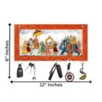 JaipurCrafts HD UV Rajasthani Art Work Key Holder for Home/Office Decor-Keychain Holder for Wall Decor, Decorative Items for Home Decor (Red) - Fast Shipping to USA & Canada - Image 3