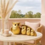 Xtore Golden Owl Family (Mother & Child) for Home Decor (Pack of 1, Golden) - Fast Shipping to USA & Canada - Image 2