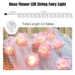 One94Store Rose Flower LED String Fairy Light, 14 LED 3 Meter Night Light for Home Decor, Plastic Rose String Lights for Bedroom, LED Light for Indoor & Outdoor Decoration (Pink, Plug-in) - Fast Shipping to USA & Canada - Image 3