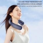 One94Store Portable Bladeless Hanging Neck Fan - Modern Design, 12 Air Outlets, 2400mAh Rechargeable Battery, USB Powered, 5-Speed Hands-Free Cooling Fan, Up to 6 Hours Use for Indoor&Outdoor (Blue) - Fast Shipping to USA & Canada - Image 5
