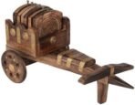 JaipurCrafts Decorative Bull Cart Tea Coaster Set - Fast Shipping to USA & Canada