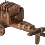 JaipurCrafts Decorative Bull Cart Tea Coaster Set - Fast Shipping to USA & Canada