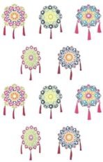 VRB Dec 6 pcs Lippan Art Wall Decor for Ganpati Decoration, Home Wall Hanging, Multicolor Circular Lippan - 6 Pcs - Fast Shipping to USA & Canada - Image 3