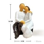 Xtore Beautiful Hand Painted Medium Size Resin Sitting Romantic Couple (Pack of 1, Black & White) - Fast Shipping to USA & Canada - Image 4