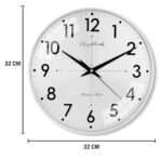 Sehaz Artworks Wall Clock for Living Room Stylish Latest | Traditional Wall Clock for Hall Big Size | Wall Watch for Living Room Stylish | Metal Dial - Silver 32x32 CM - Fast Shipping to USA & Canada - Image 3