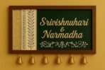Webelkart Wooden Customised House Name Plate With Golden Bell For Home Entrance Outdoor - Door name plates | Name Plate Office Entrance (14 x 10 inches) Customized name plate - Fast Shipping to USA & Canada - Image 2