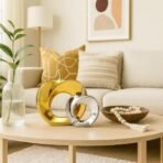 Xtore Beautiful Golden and Silver Hollow Apple Ornament Ceramic Home Decor Showpiece (Pack of 2,Golden & Silver) - Fast Shipping to USA & Canada - Image 3