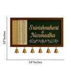 Webelkart Wooden Customised House Name Plate With Golden Bell For Home Entrance Outdoor - Door name plates | Name Plate Office Entrance (14 x 10 inches) Customized name plate - Fast Shipping to USA & Canada - Image 5