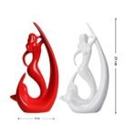 Xtore Ceramic Home Decor Creative Glossy Mermaid Shape Figurine (Pack of 2,Red and White) - Fast Shipping to USA & Canada - Image 4