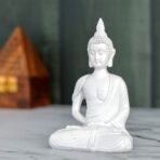 Global Grabbers New Sitting Meditating Buddha Statue showpiece Idol Home Decor Items for Living Room and Gifts (White) - Fast Shipping to USA, Canada & India - Image 3