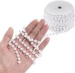 VRB Dec TM 5 Mtrs Artificial Pearls Bead Moti Pearls Bead Chain for Jewellery Making, Beads for Bracelet Making, Resin Art,Beads, Crafting, Scrap Booking and Embroidery DIY Craft (10 MM, 5 MTR), White - Fast Shipping to USA & Canada - Image 2