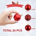 CraftVatika 24 pcs 3CM Multi Christmas Tree Baubles Balls Decor Hanging Ornament for Xmas, Xmas Tree Decoration Ornament - Christmas Decorations Items - Christmass Gifts Home Decor Items (24 Pcs) - Fast Shipping to USA & Canada - Image 2