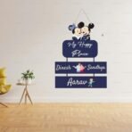 Webelkart Antique Wooden Mickey Mouse Theme Family Wooden Wall Hanging, Name Plate For Home Entrance outdoor, Hanging House Name Plate (16 x10" Inches) - Fast Shipping to USA & Canada - Image 5