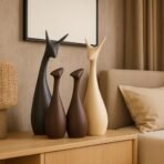 Xtore Home Decor Lucky Deer Family Matte Finish Ceramic Figures - (Set of 4, Matte Brown) - Fast Shipping to USA & Canada - Image 3