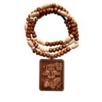 Rhaa Hanuman Tulsi Mala with Engraved Wooden Pendant | Traditional Prayer Beads, Brown and Natural | Jay Sitaram | 100ml Kashi Gangajal | Blessings from Sankat Mochan Hanuman Temple - Fast Shipping to USA & Canada