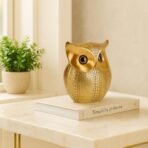 Xtore Modern Classy Lucky Owl Resin Art Figure Showpiece (Golden), 1 Piece - Fast Shipping to USA & Canada - Image 3