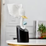 Xtore Elegant Spiral Seashell Decorative Elephant Figurine | Modern Home Accent with Gold Tusks and Blue Pearl Finish - (Pack of 1, White) - Fast Shipping to USA & Canada - Image 3