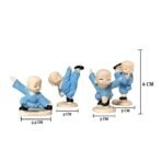 Xtore Little Cute KUng Fu Monk Statue for Table Decor (Pack of 4, Blue) - Fast Shipping to USA & Canada - Image 4