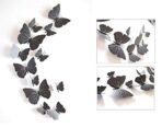 Xtore 24pcs 3D Home Decor Butterfly | Beautiful Decor Item | Comes with Sticking pad - (Set of 24) (Shaded Black) - Fast Shipping to USA & Canada