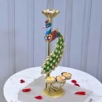 CraftVatika Elegant Metal Peacock Candle Holder - Perfect Home Decoration Diwali, Intricate Design Tealight Candle Holders for Home Diwali Christmas DECOR (Single Side) - Fast Shipping to USA & Canada - Image 2