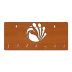 Sehaz Artworks Wooden Key Holder for Wall with 7 Hooks for Keys | Peacock Brown Design Key Stand for Home Decor Wall Decor Wall Room Decor Keys Stand - Fast Shipping to USA & Canada - Image 4