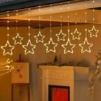 One94Store Fairy Star Curtain String LED Lights - 3 Meter Warm White Plug-in Decorative Lights with 96 LEDs, 8 Modes (5+5 Star Design) for Home, Festival, Diwali & Wedding Decoration - Fast Shipping to USA & Canada - Image 2