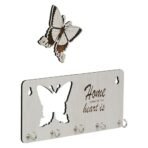 Webelkart Premium Home is Where The Heart is Wooden Key Holder for Home/Office Decor, Key Hanger for Wall Decor,Key Stand (with Butterfly Cutout) - Fast Shipping to USA & Canada - Image 5