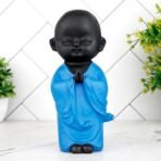 Global Grabbers Laughing Buddha Baby Monk Idol Statue Showpiece Home Decor Items for Living Room and Gifts-BLU_BLK-LBMK7 - Fast Shipping to USA, Canada & India - Image 3
