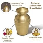 Leak Proof Brass Gangajal Kalash for Pooja Temple Spirituals Diwali Gift 10 ml capacity Size 3x1.5 inch - Fast Shipping to USA & Canada - Image 4